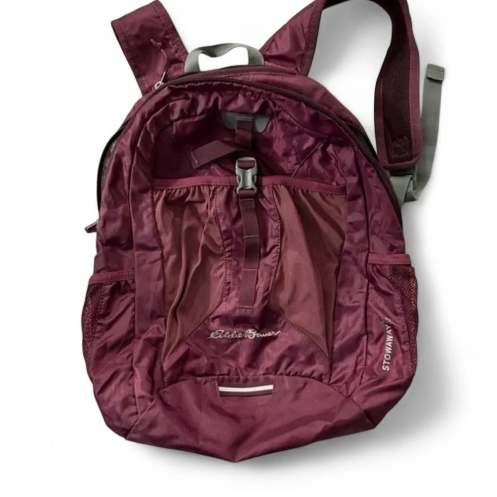 Eddie Bauer Maroon Stowaway Backpack - Picture 1 of 3